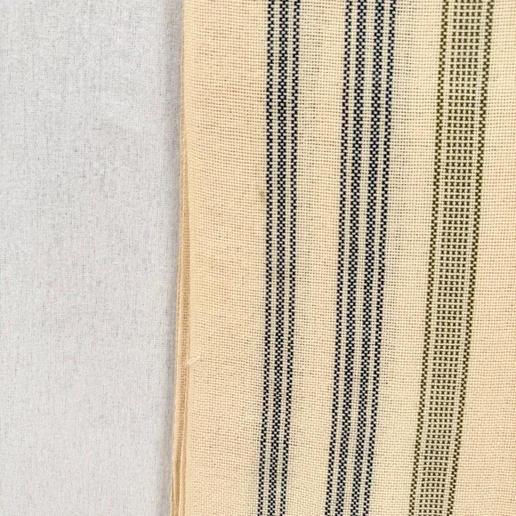 ESCUDO 100% Pima Cotton Handmade in Peru Scarf Cream Blue Stripe Fringe - Picture 11 of 14